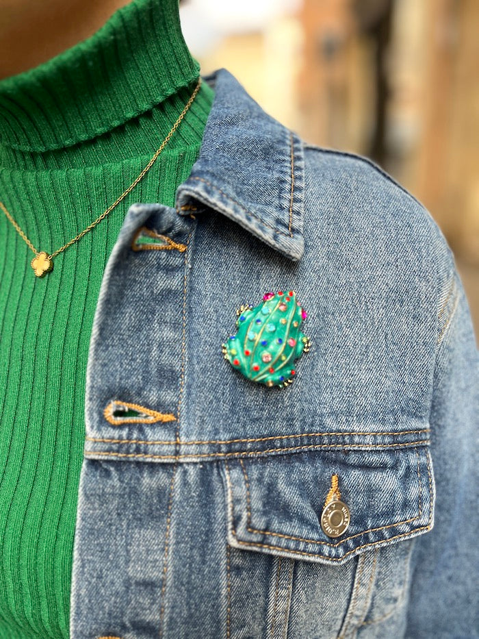 Broche Grenouille émaillée