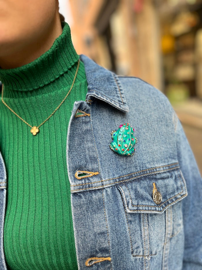 Broche Grenouille émaillée