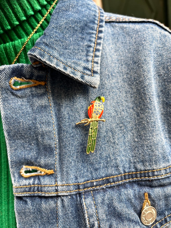 Broche Perroquet émaillée