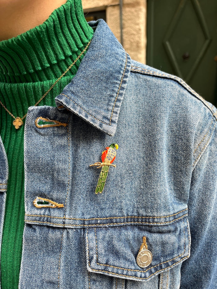 Broche Perroquet émaillée