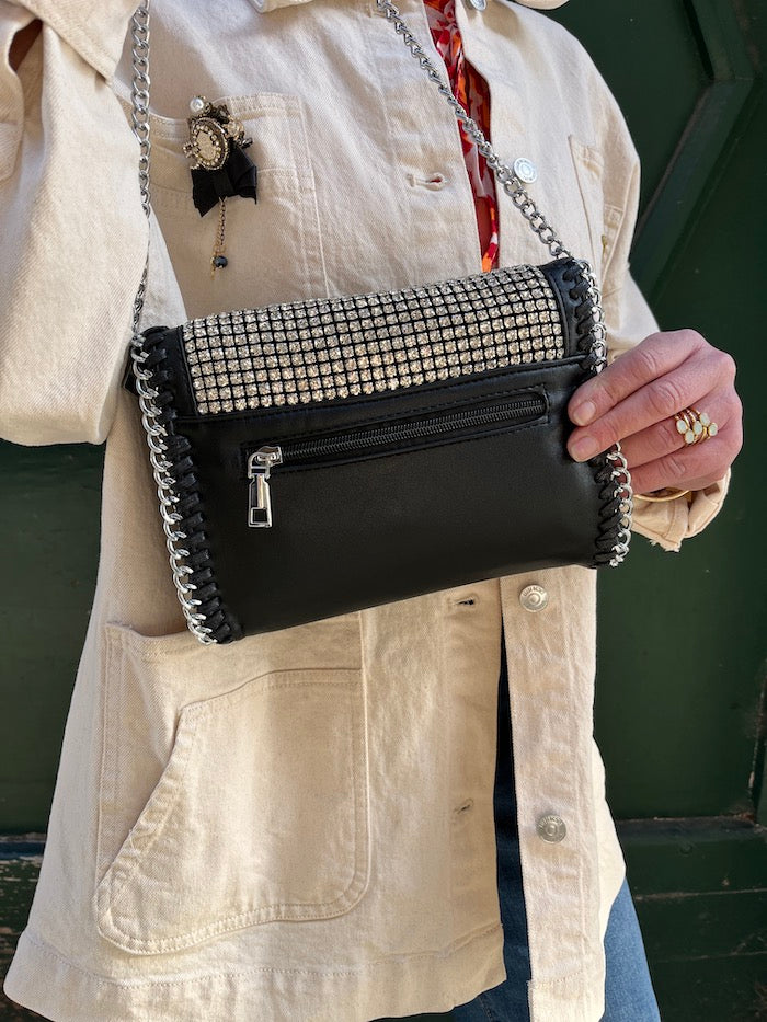 Sac noir à strass