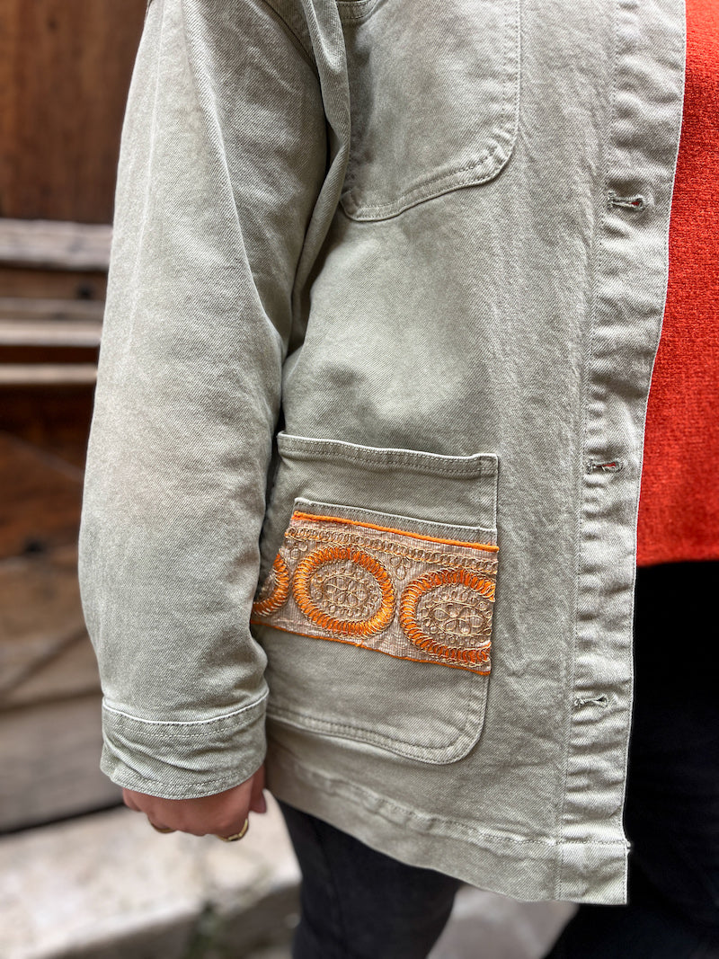 veste kaki oversize grande taille personnalisée
