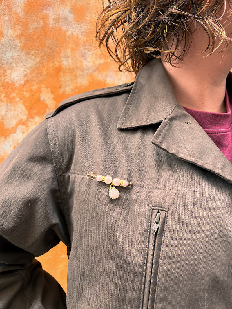 Veste militaire brodée Marylin Monroe upcyclée