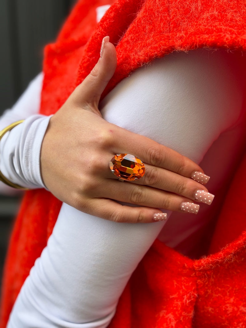 Bague ovale pour femme en cristal de Swarovski