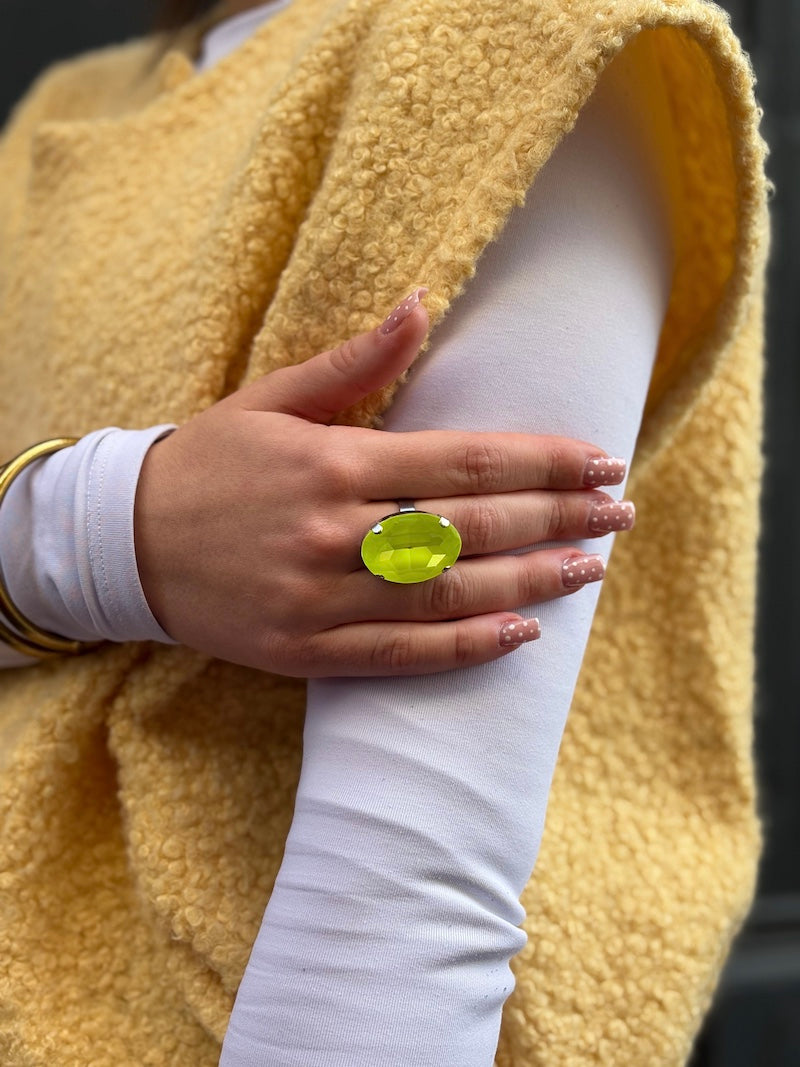 Bague diamant jaune en Swarovski