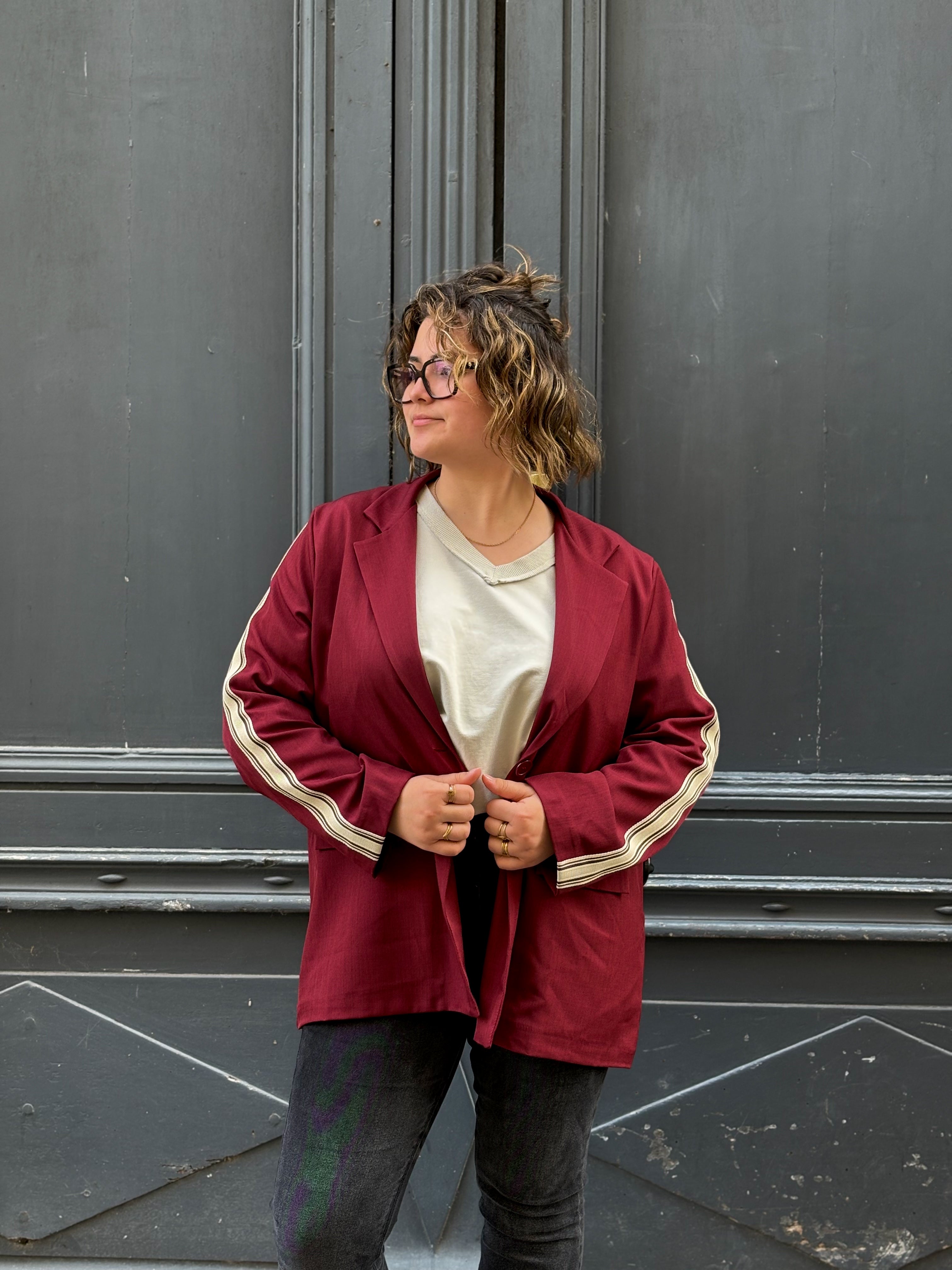 Blazer oversize bordeaux