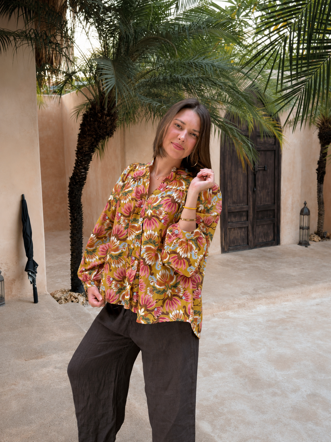 blouse à fleurs tendance pour femme