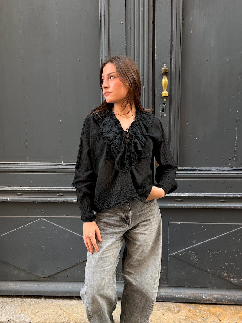 Blouse bohème en coton pour femme