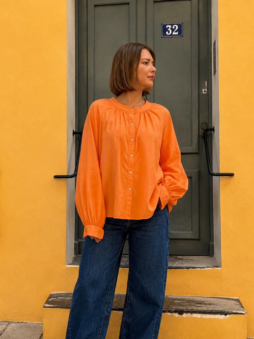 blouse plissée tendance pour femme oversize