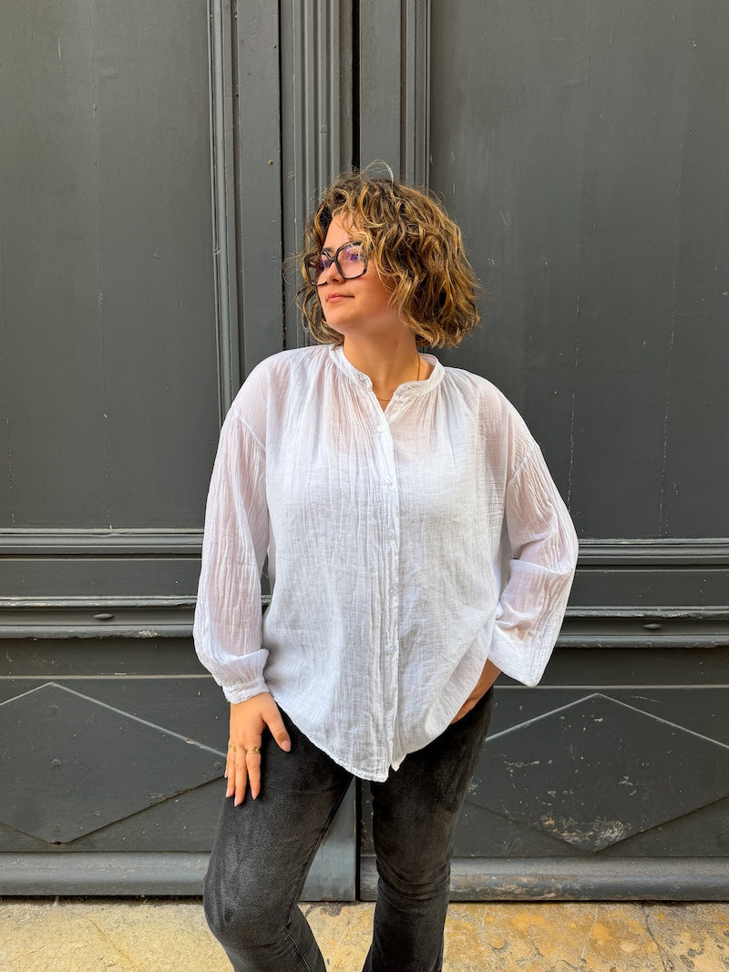 Blouse blanche oversize en coton - Ville - Ibiza, Millan, London, Paris, New-York