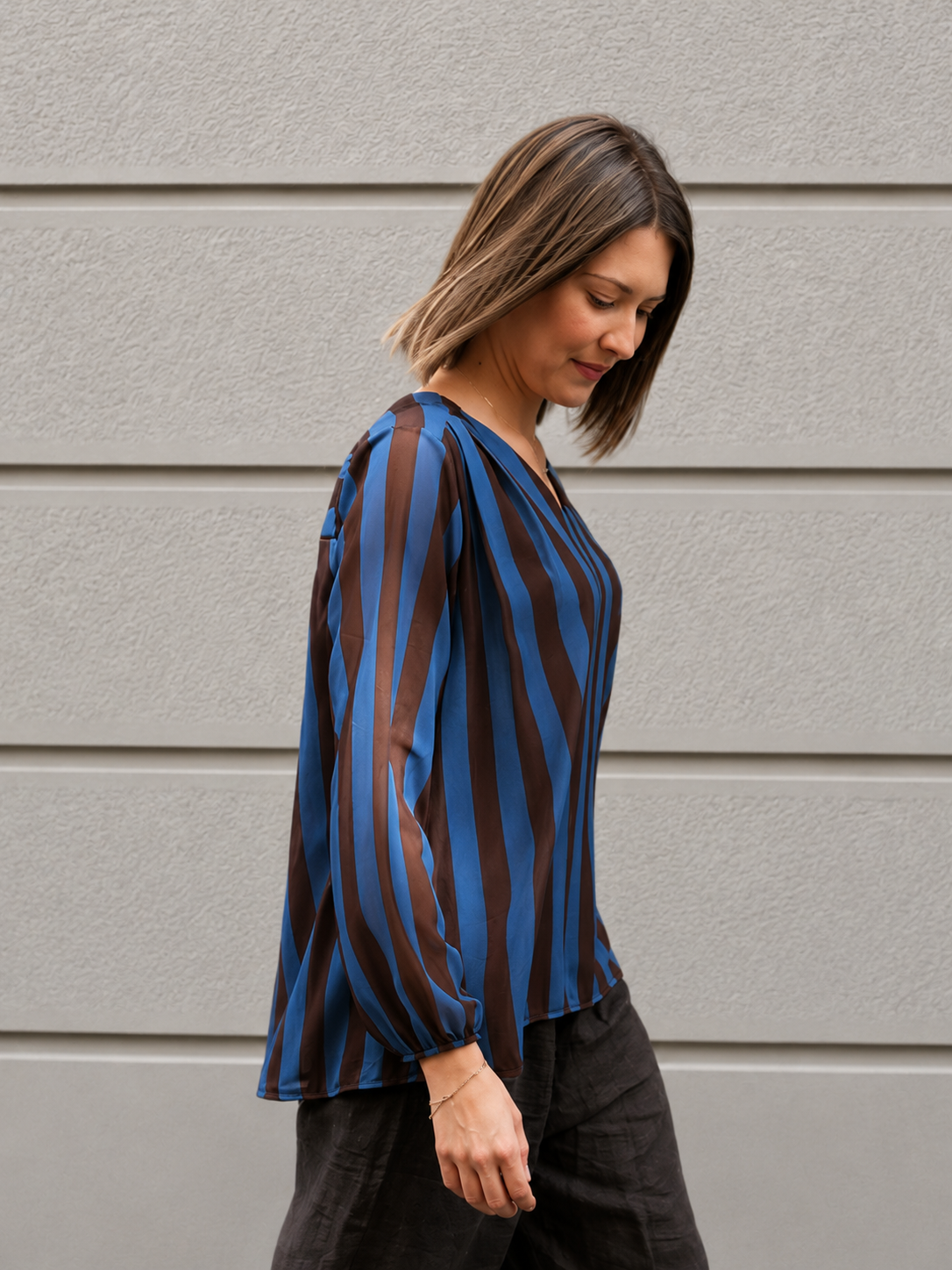 chemise à rayures tendance pour femme