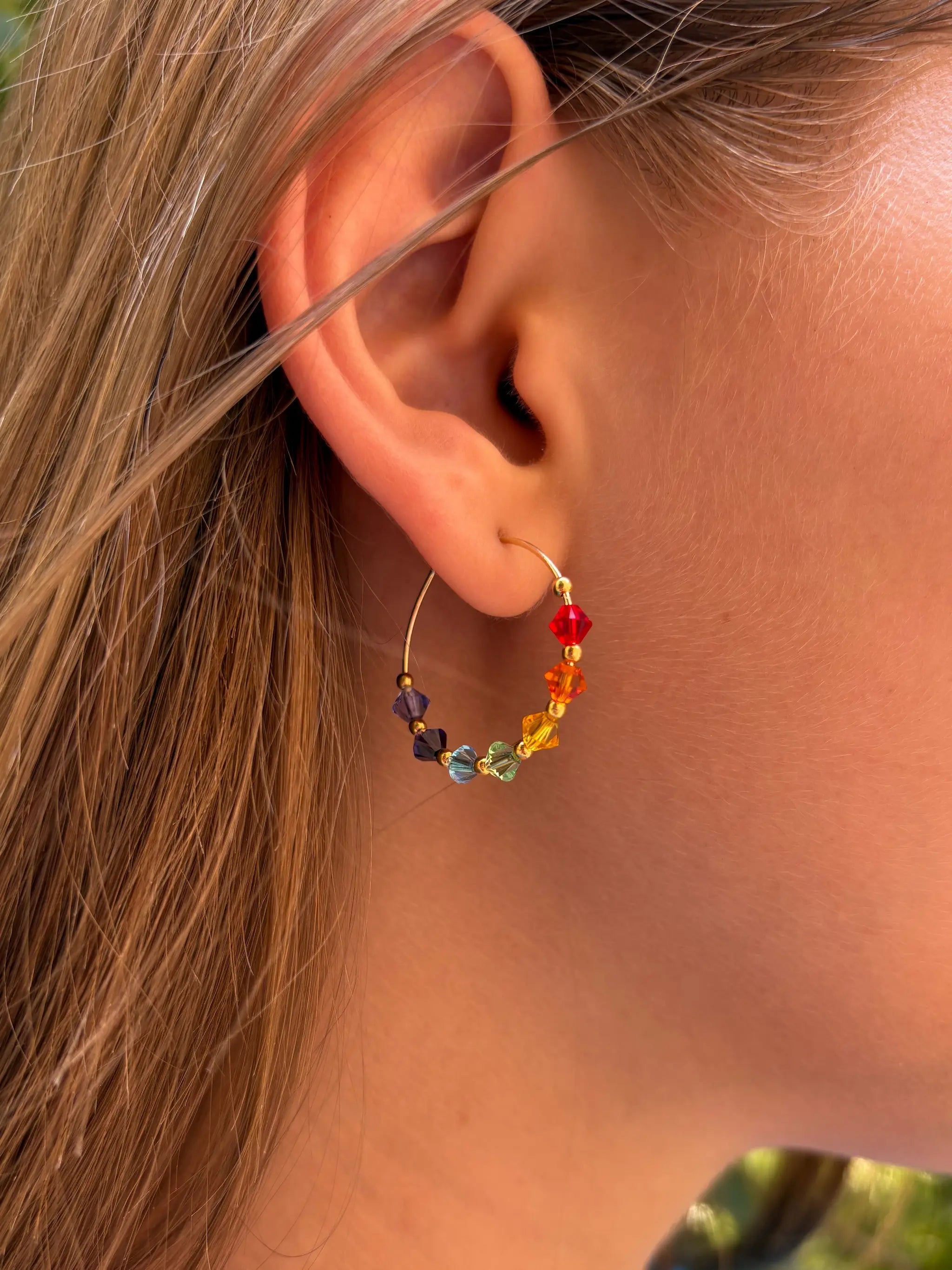 Créoles en argent et cristal de Swarovski fait main