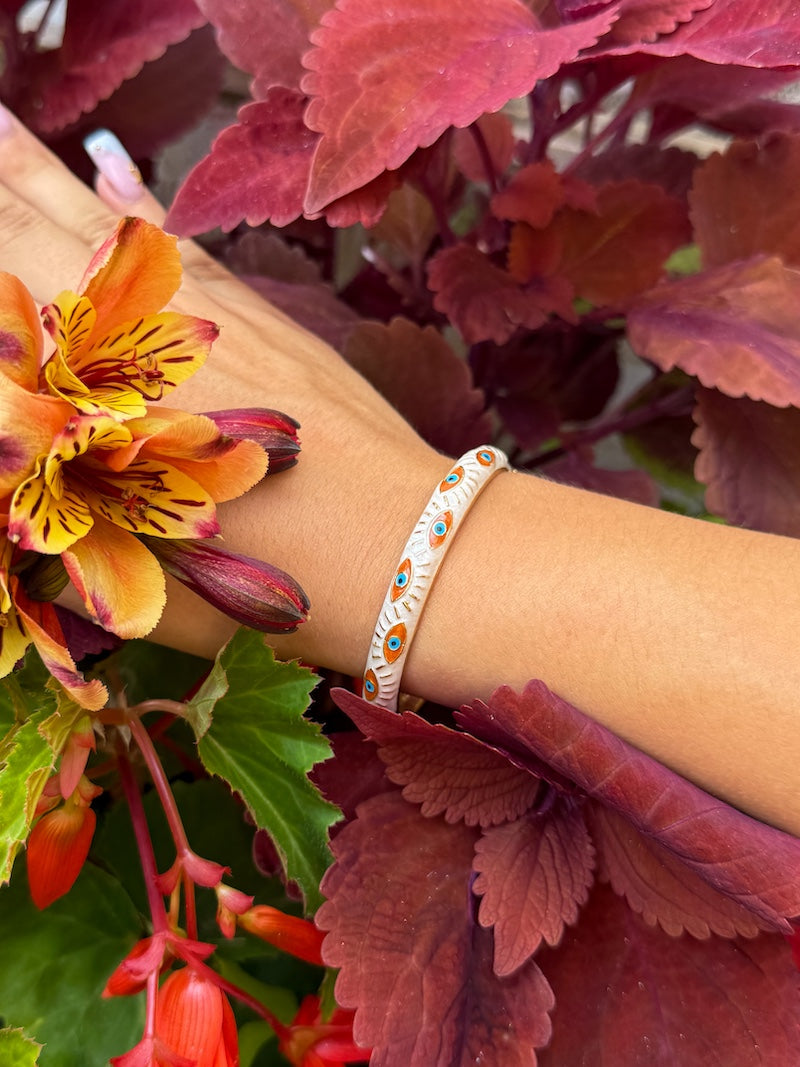 Bracelet jonc pour femme oeil protecteur