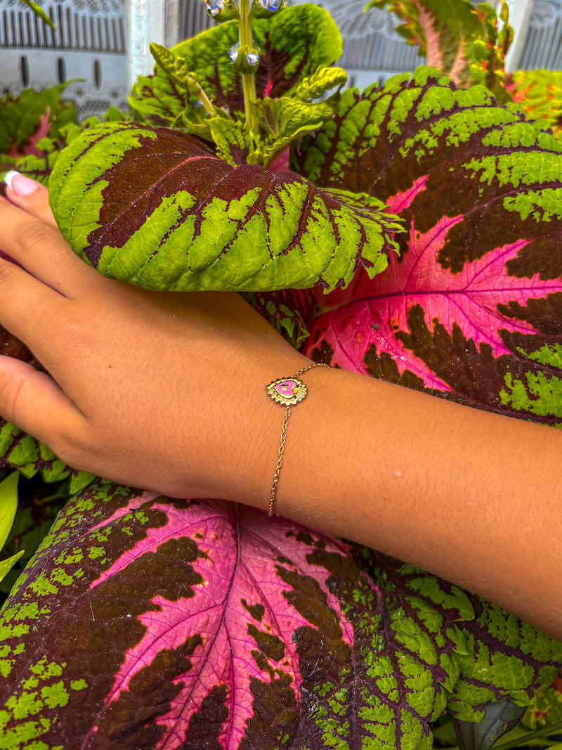 Bracelet en acier coeur sacré Milagros