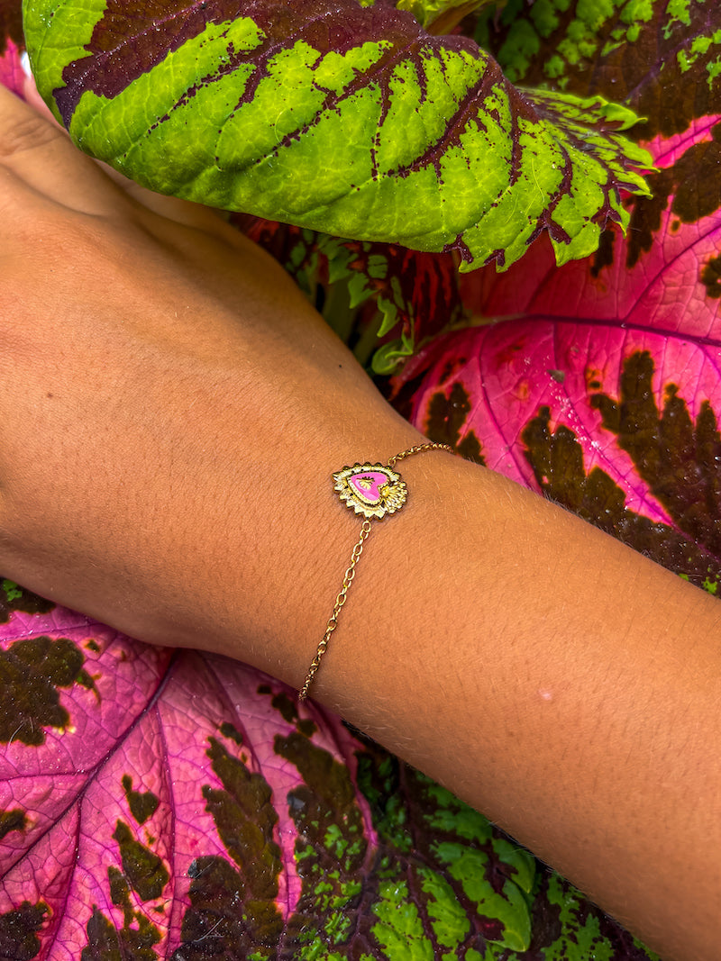 Bracelet en acier coeur sacré Milagros