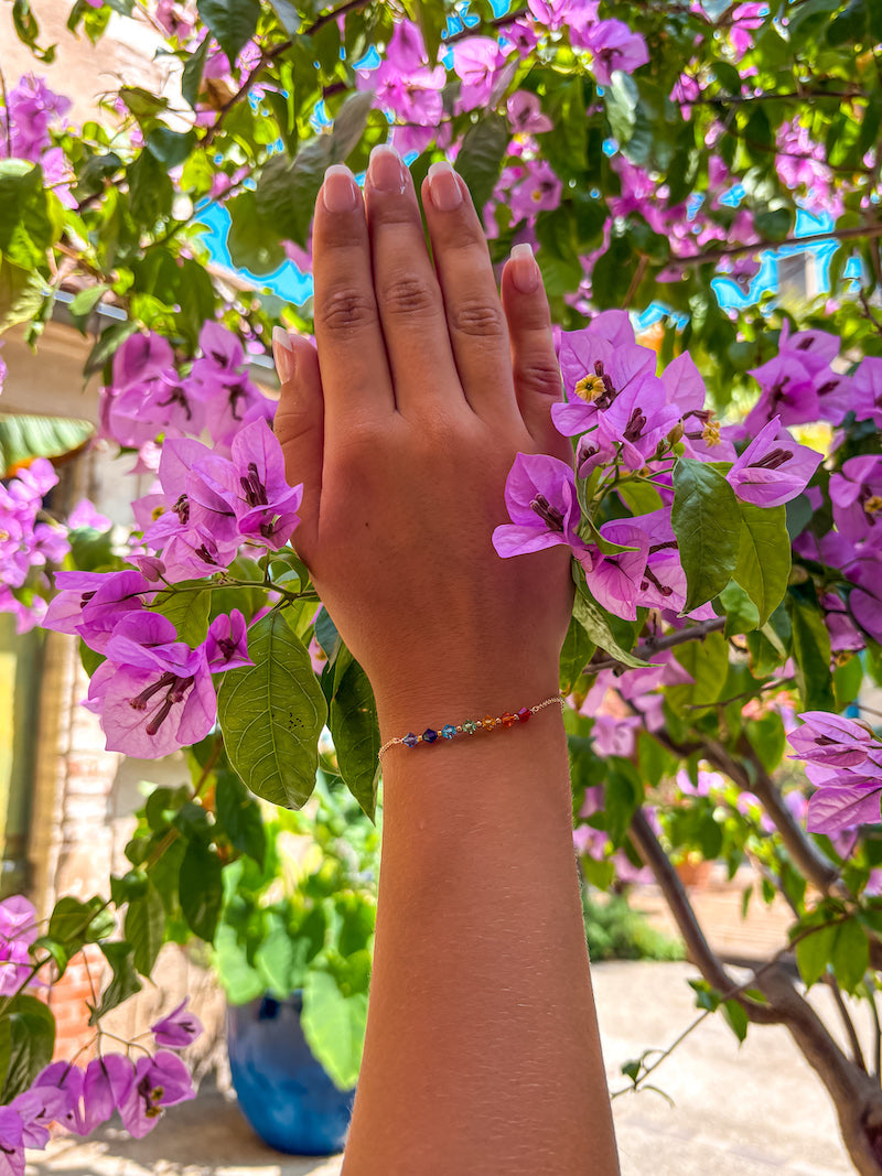 Bracelet Chakra en plaqué or et cristal de Swarovski