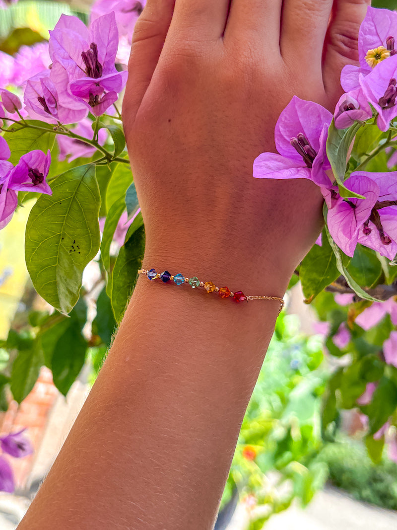 Bracelet Chakra en plaqué or et cristal de Swarovski