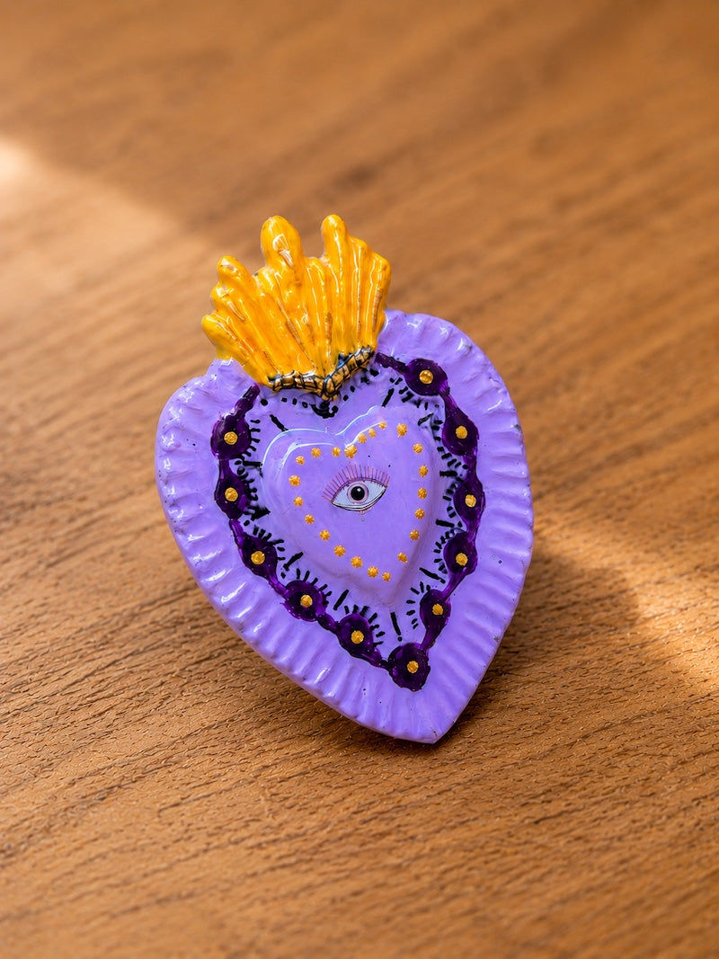 Broche cœur sacré ex-voto fait main | Bohème - chic