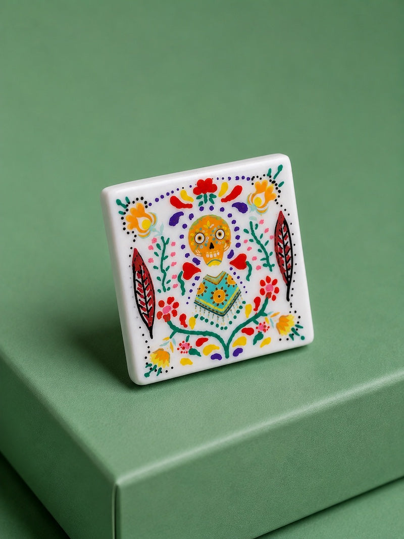 broche rock tête de mort calavera mexicaine