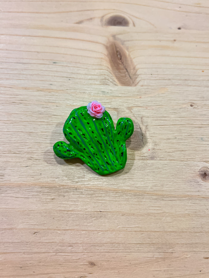 Broche cactus fait main