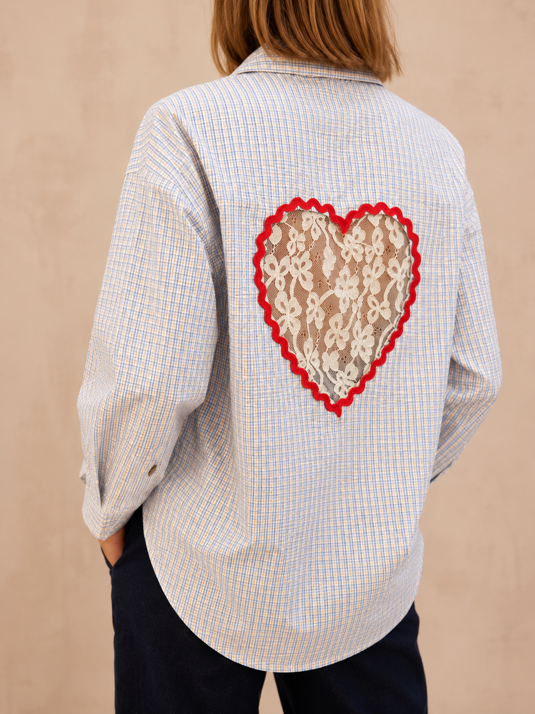 chemise coeur en dentelle dans le dos tendance pour femme
