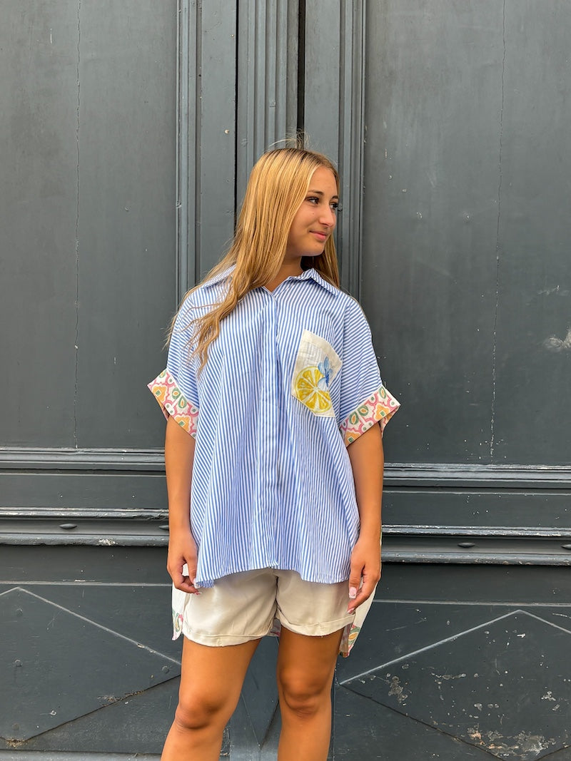 Chemise oversize rayée La Dolce Vita - Capri, Italie