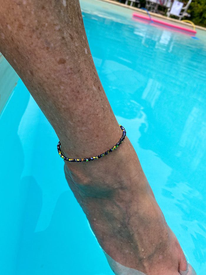 Chevillère en Swarovski noir Scintille