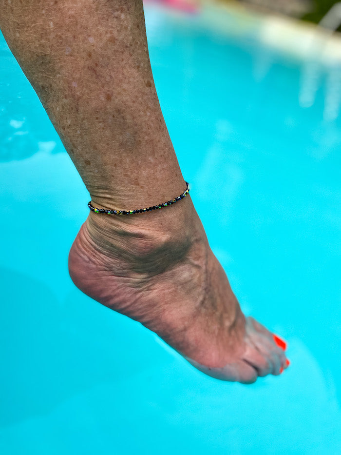 Chevillère en Swarovski noir Scintille