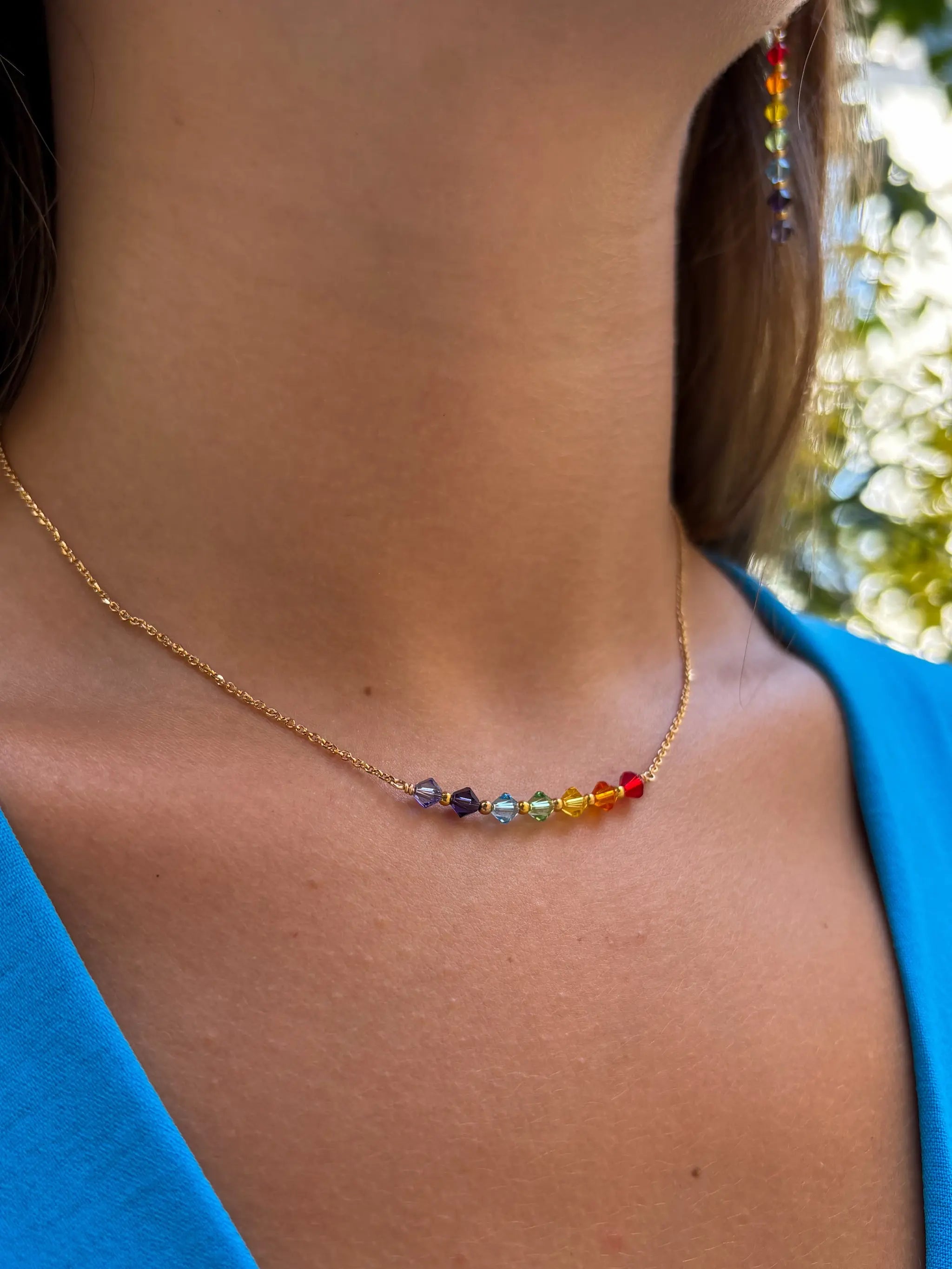 Collier 7 chakras en cristal de Swarovski