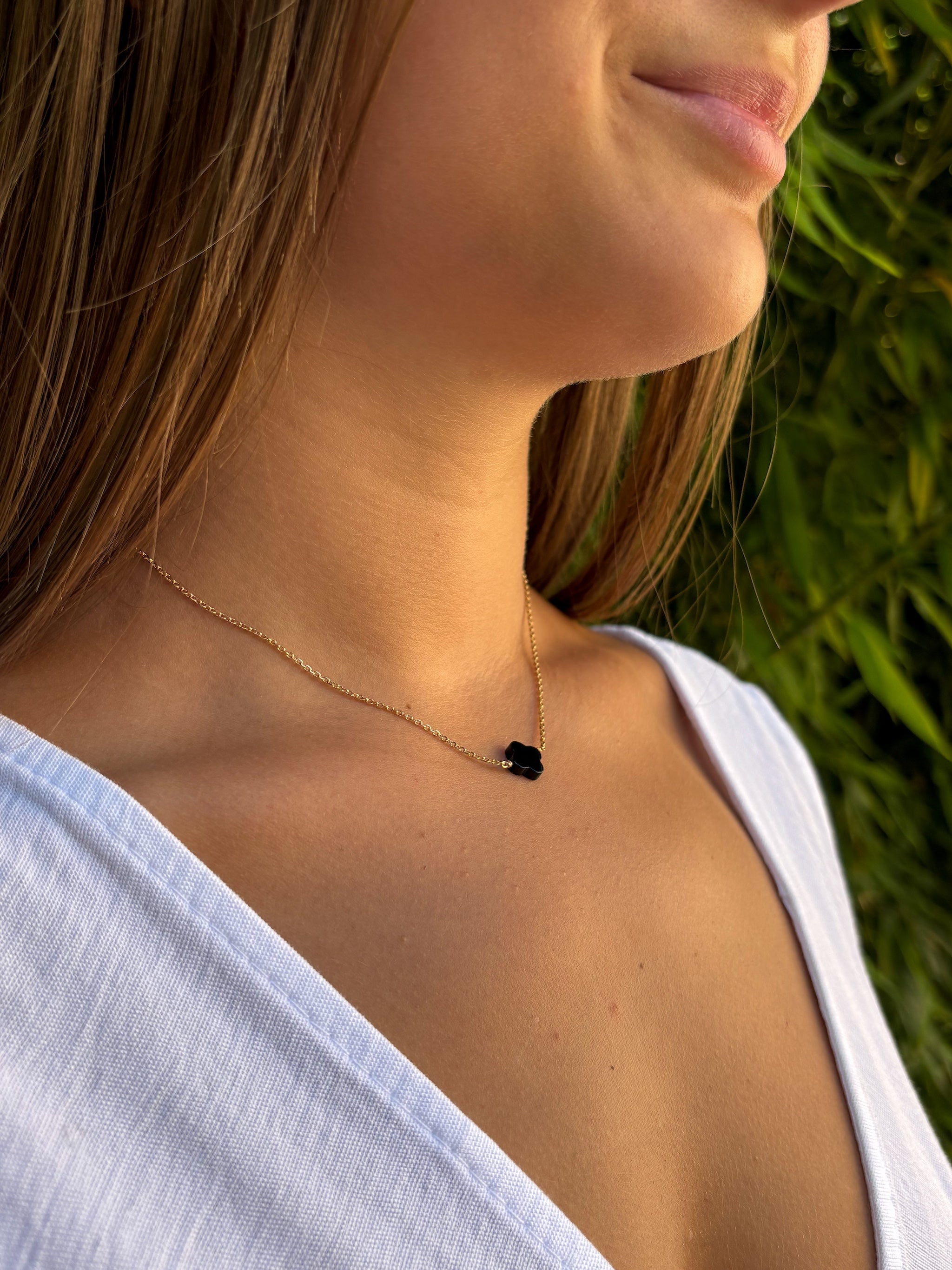 Collier trèfle à 4 feuilles en plaqué or doré