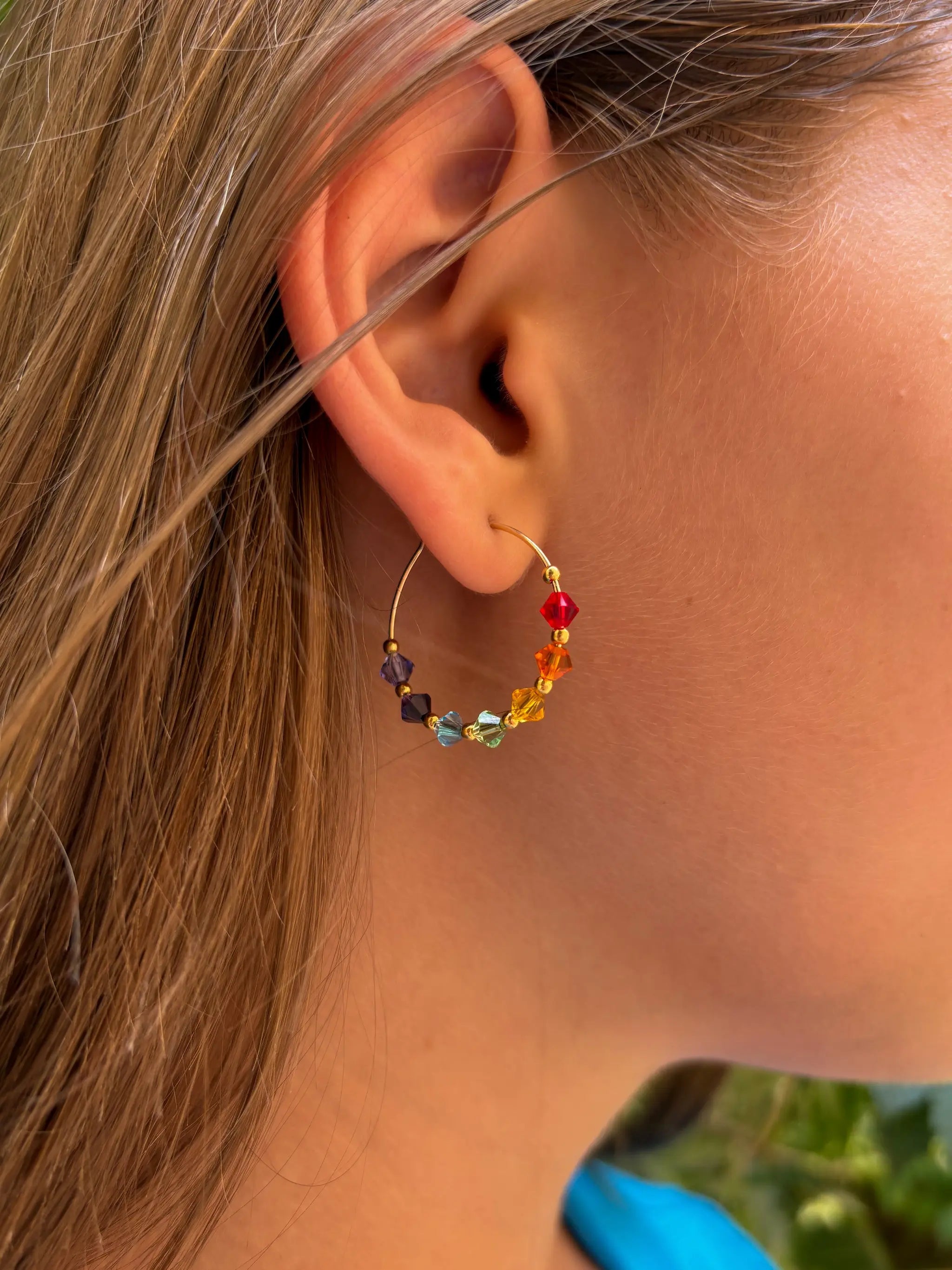 Boucles d'oreilles en cristal de Swarovski et plaqué or