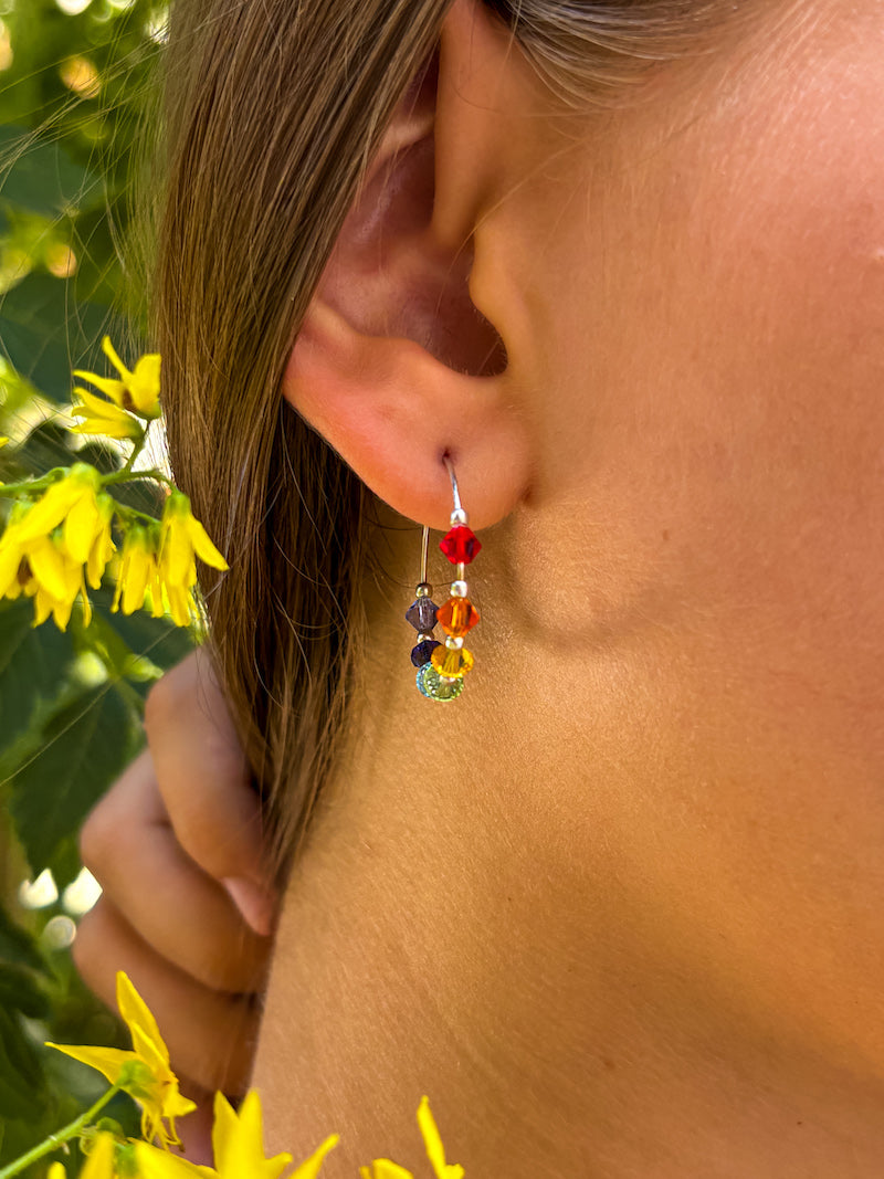 Créoles Chakra en argent et Swarovski