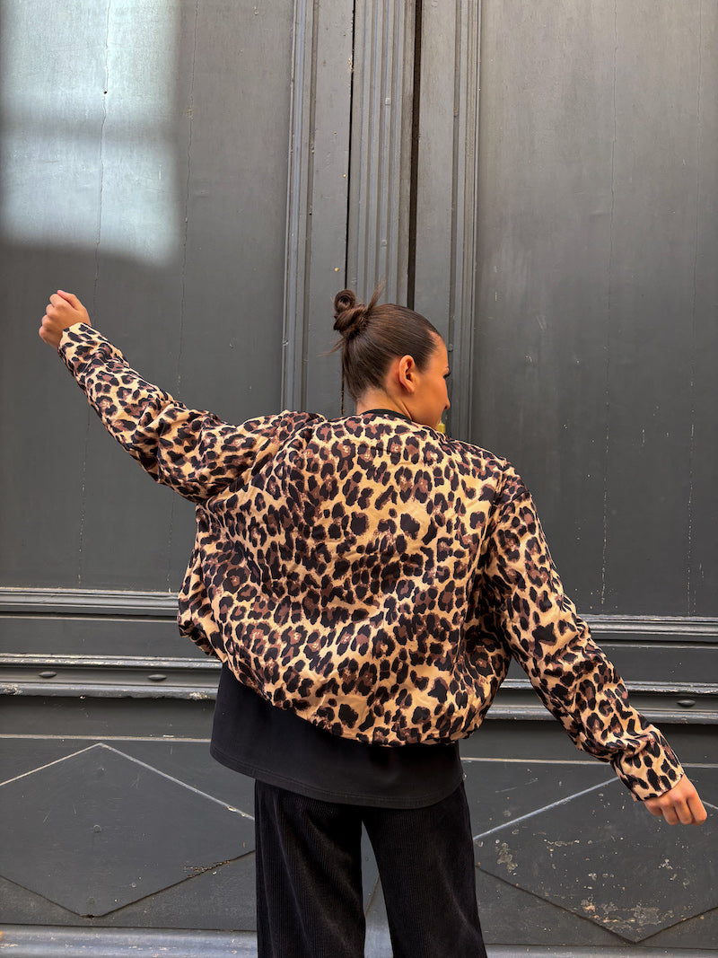 Doudoune tendance motif léopard