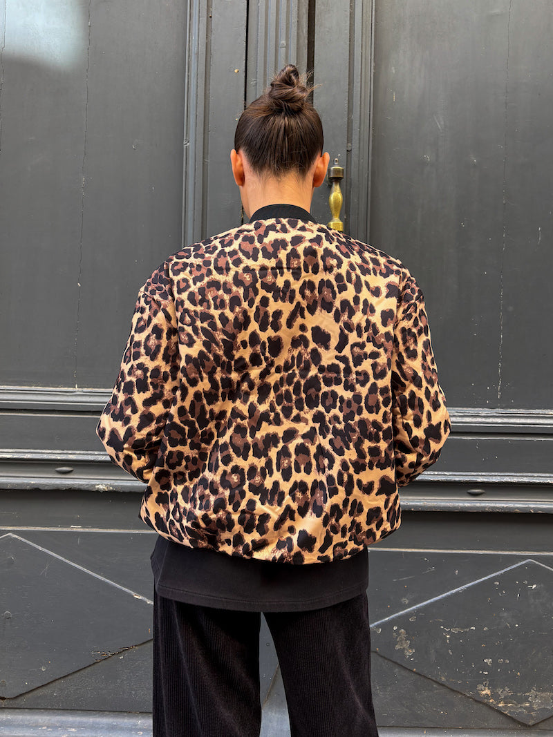 Doudoune tendance motif léopard