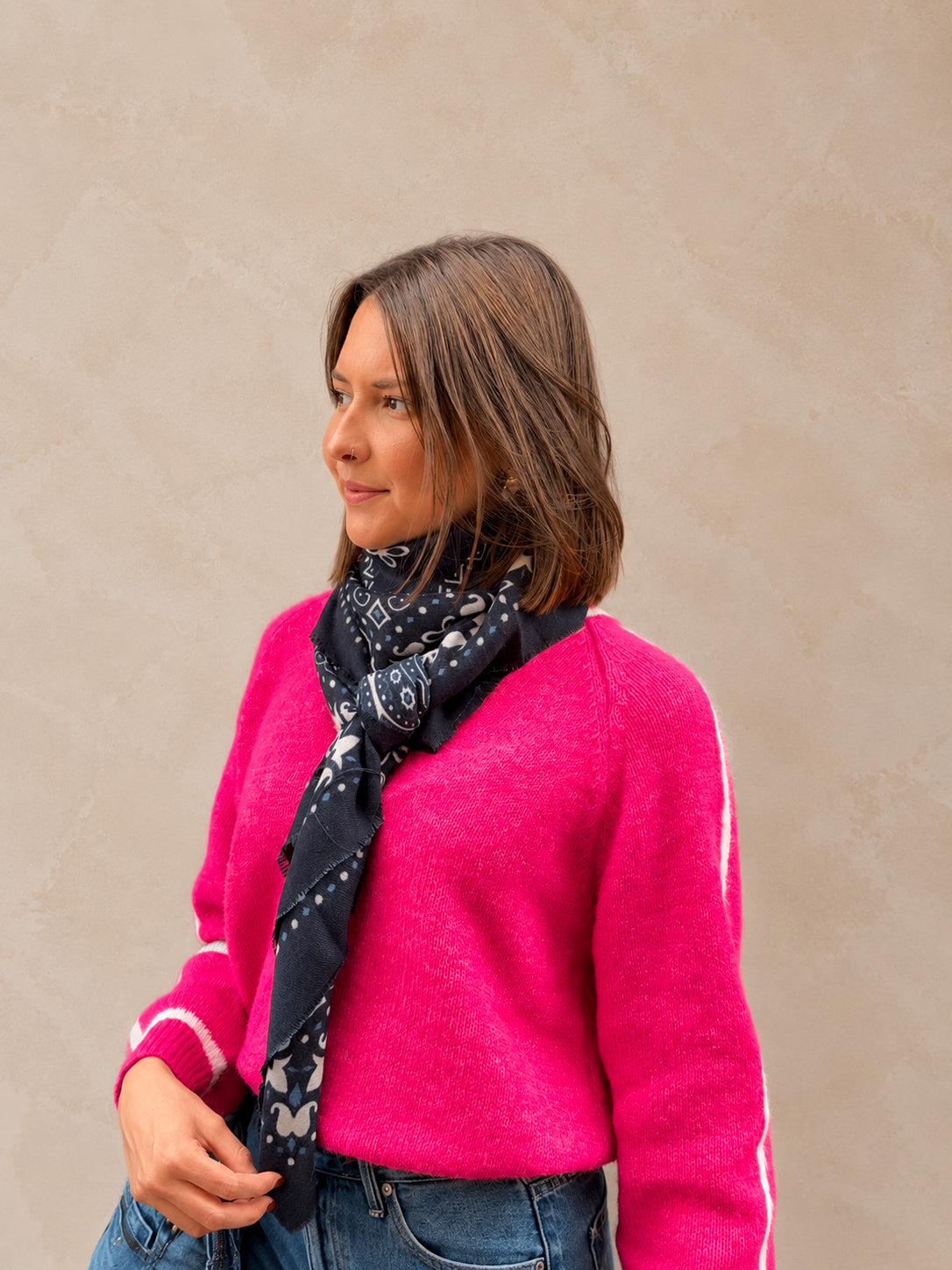 foulard bandana bleu marine