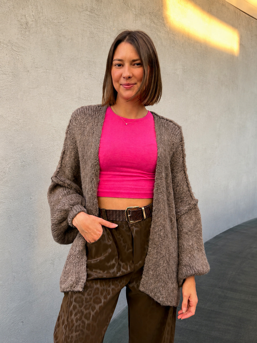 gilet oversize en maille tendance pour femme mi-saison automne