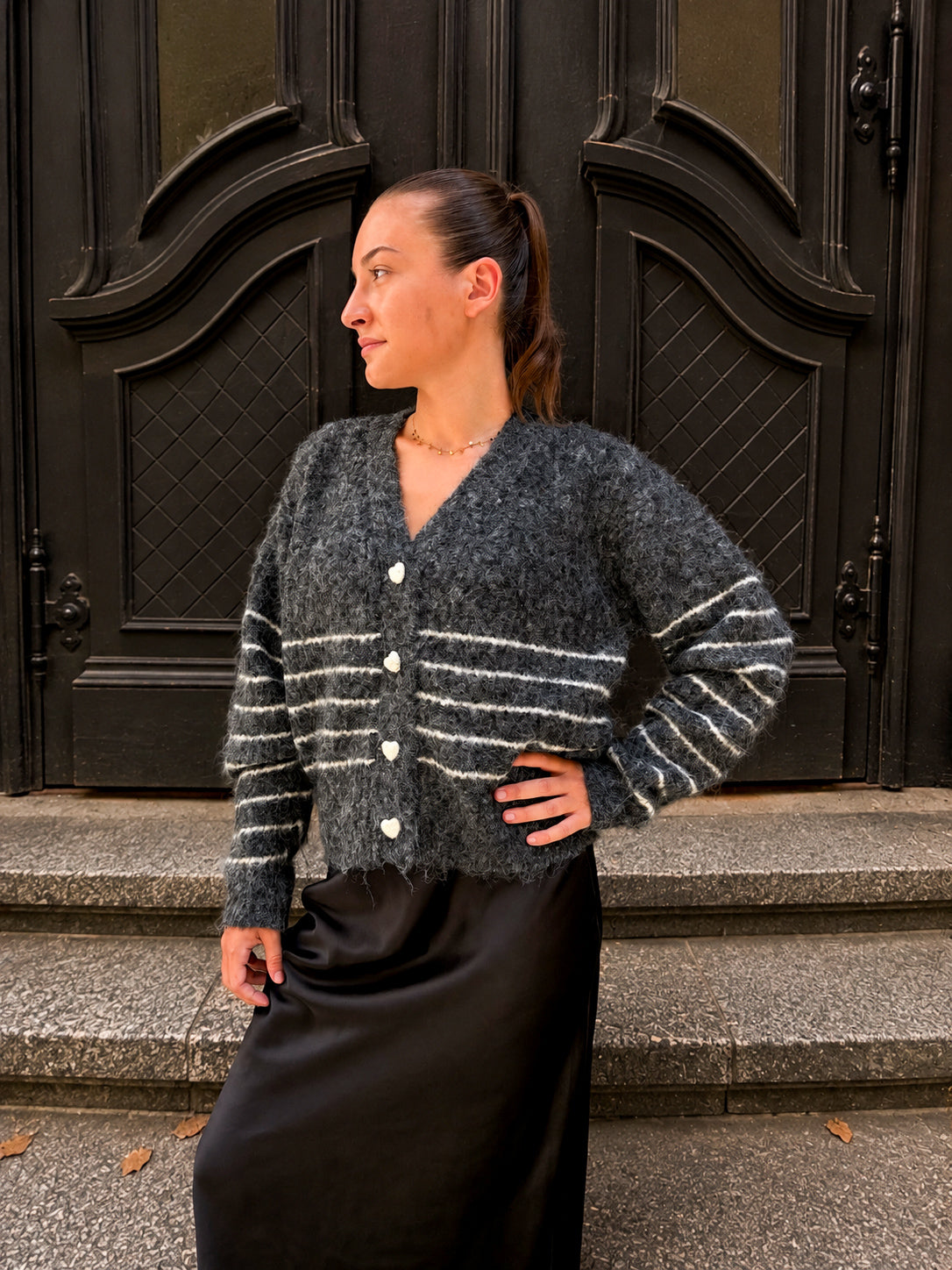 cardigan tendance rayé pour femme tendance
