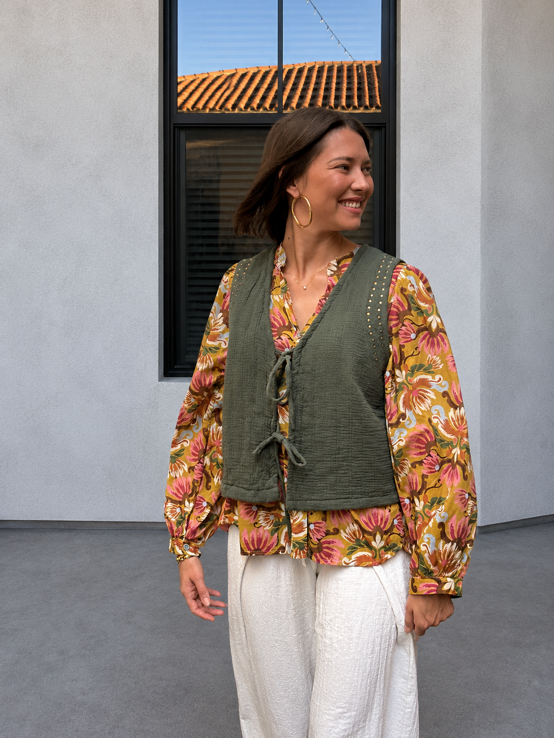 gilet à noeuds sans manches tendance