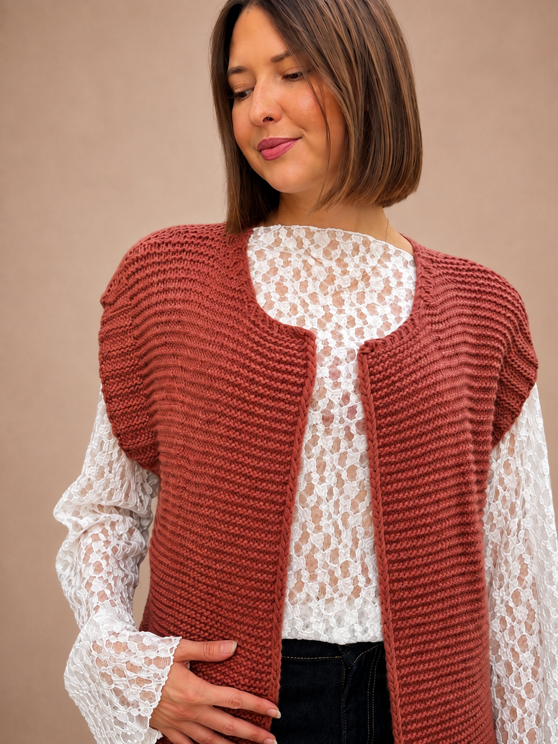gilet sans manches tendance pour femme en crochet