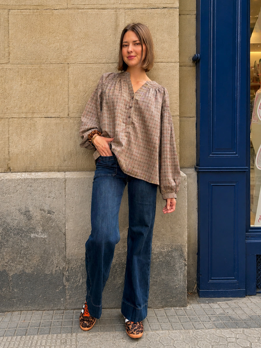 Jean large bleu wide leg - Maison Onado