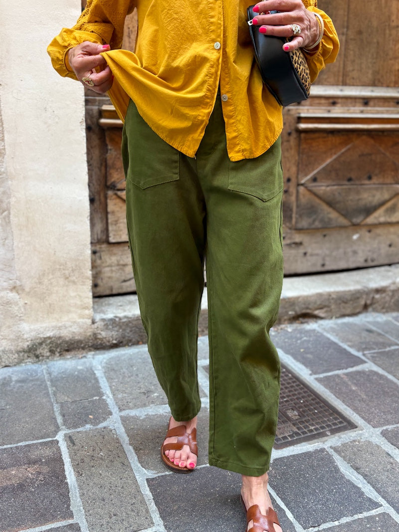 pantalon ballon poche plate tendance
