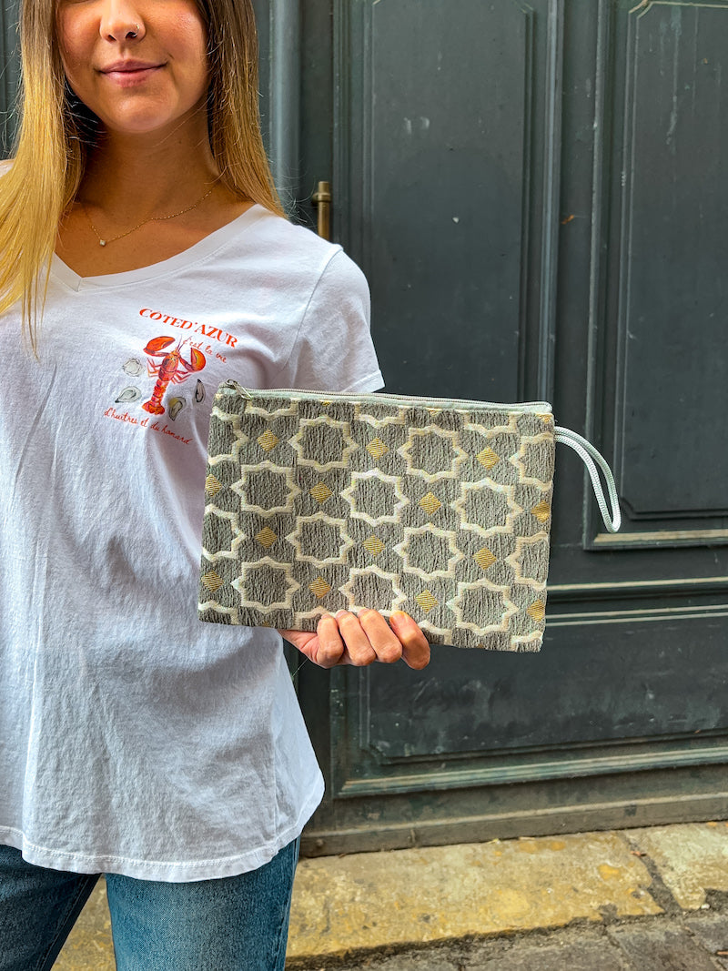 Pochette marocaine grise