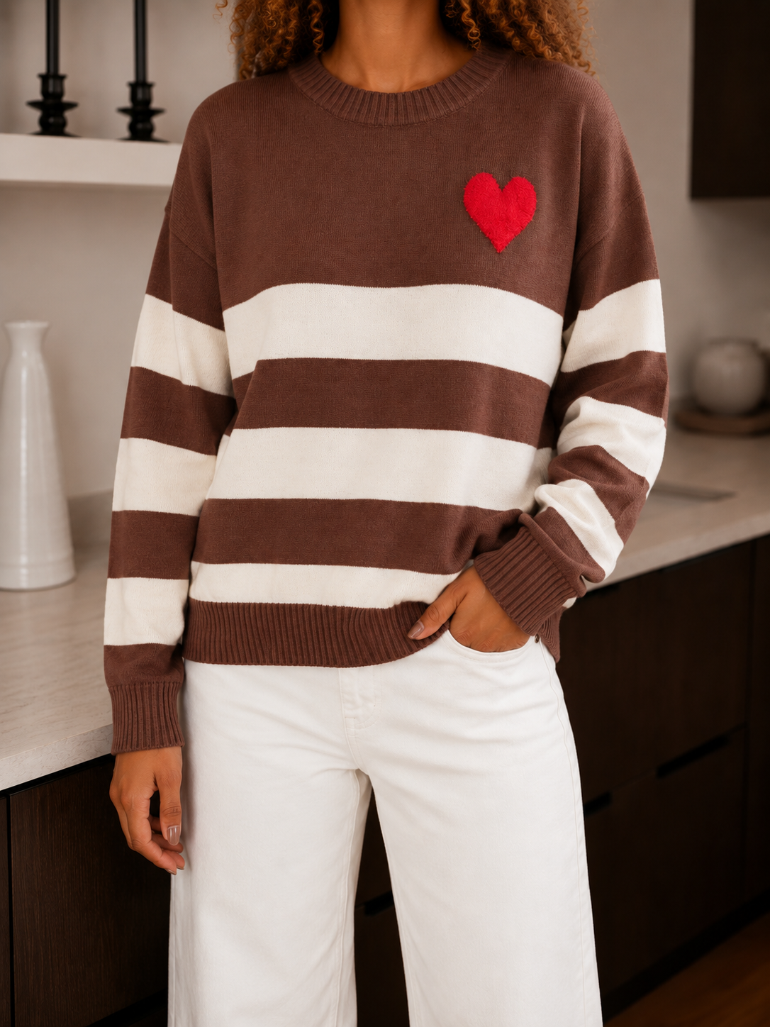 pull à coeur tendance pour femme