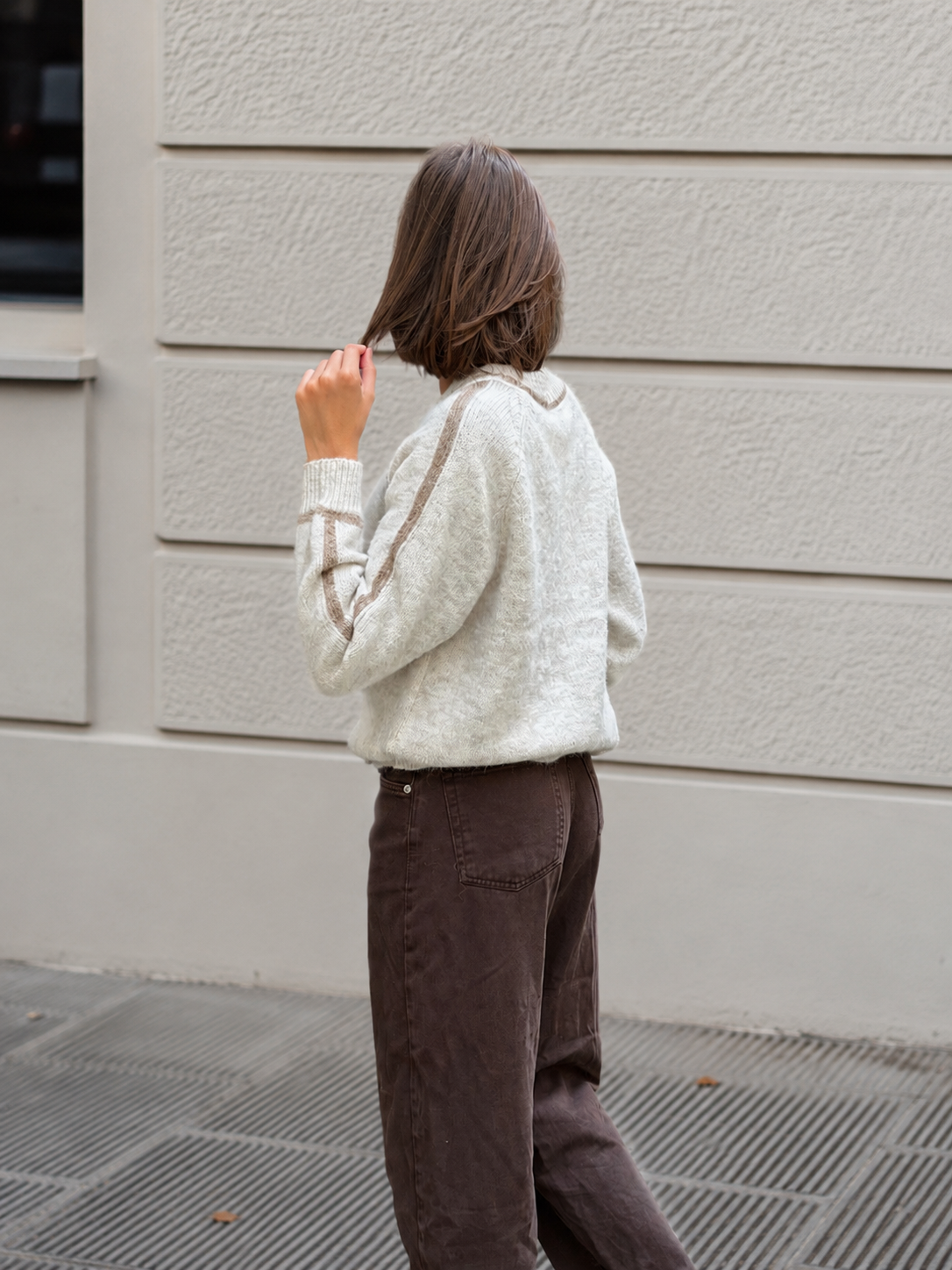 pull en cachemire beige crème tendance pour femme