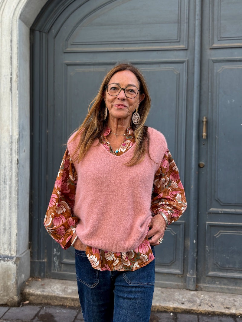 Pull sans manches en laine tendance pour femme