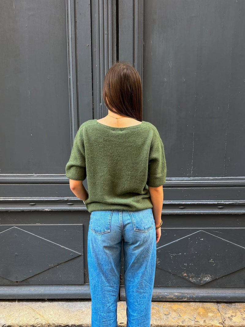 Pull à manches courtes en bébé alpaga