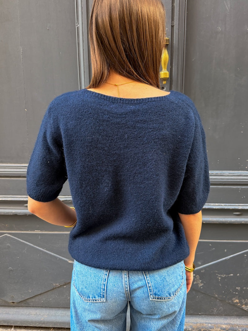 Pull à manches courtes en bébé alpaga