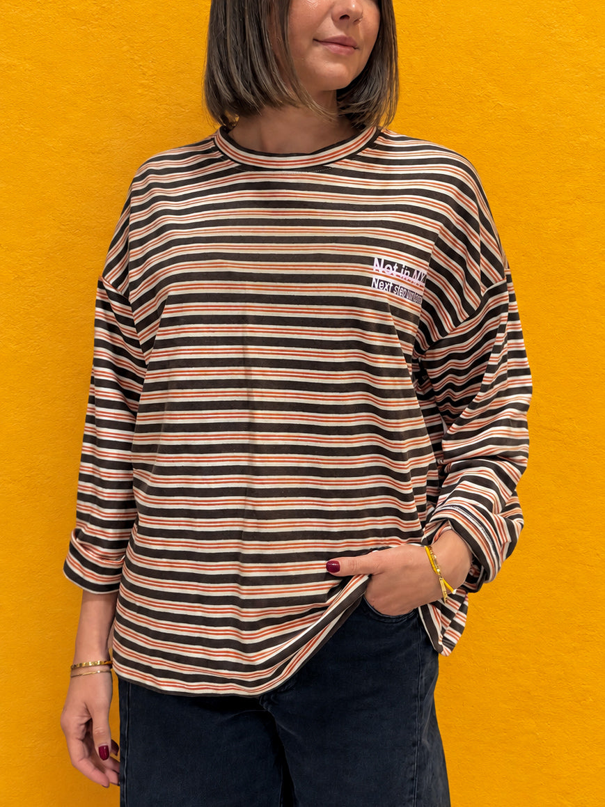 t-shirt à manches longues rayé tendance pour femme