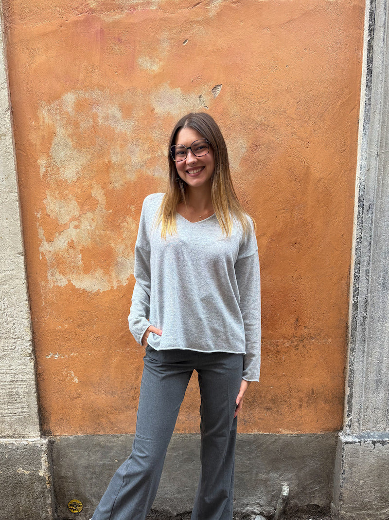 Pull Banditas from Marseille - Bianca en cachemire gris