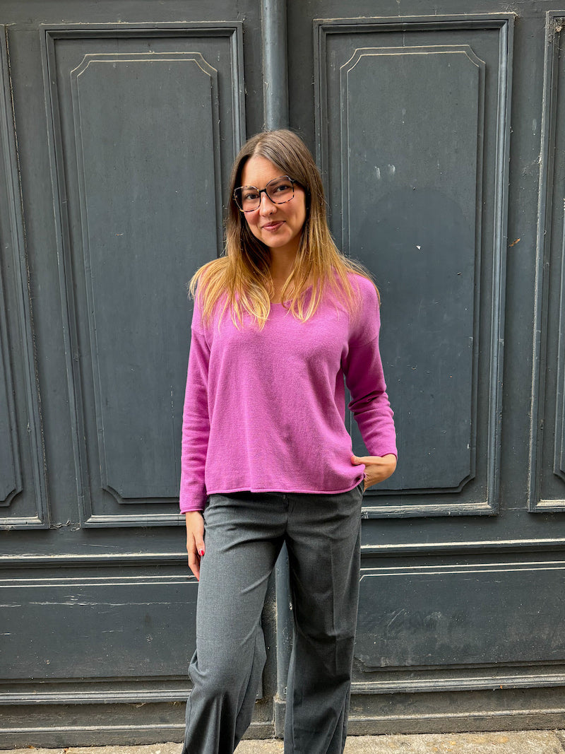 Pull en laine lilas Banditas from Marseille - Bianca